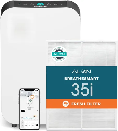 Alen BreatheSmart 35i Purificador de aire con filtro HEPA fresco con carbón - Ideal para control de olores, reducción de humo en 500-1,000 pies