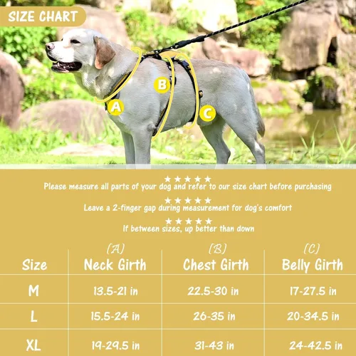 Miniatura 2 de Mihachi Arnés para perro a prueba de escapes, arnés para perro sin tirones con asa, suave acolchado reflectante y ajustable de cuerpo completo