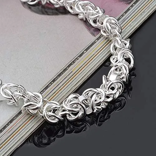 Miniatura 3 de Goodilest - Pulseras de plata de ley 925 para mujer pulsera de cadena de banquete regalo de joyería Plata