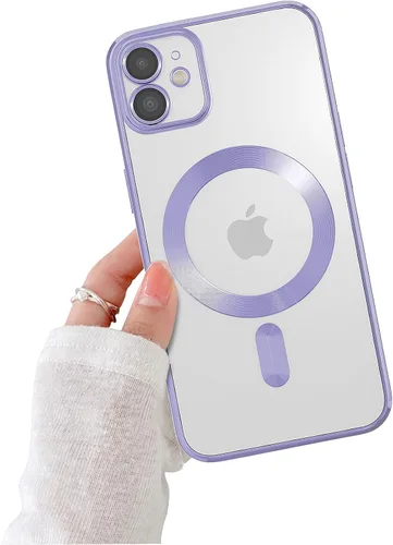 Miniatura 12 de Funda magnética para iPhone 8, borde galvanizado, parte trasera transparente, funda protectora delgada con protección de cámara, compatible
