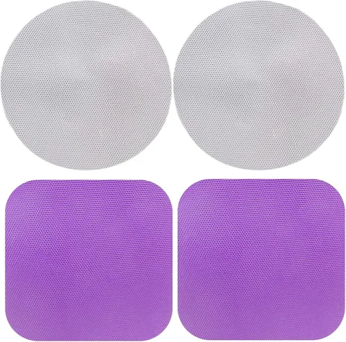 Jiozermi 4 almohadillas de goma para abridor de tarros, antideslizantes, multiusos, para cocina, abrebotellas y tapas, morado y gris Gris