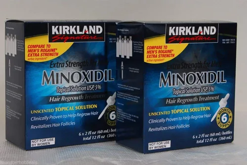 Miniatura 3 de Kirkland minoxidil 5% extra de fuerza, recrecimiento del cabello para hombres, suministro para 12 meses (tamaño económica)