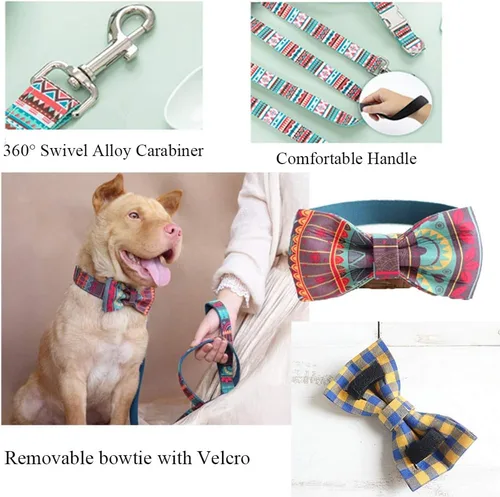 Miniatura 4 de Collar de perro personalizado con placa de nombre, ajustable resistente nailon personalizable collar de identificación grabado con hebilla de metal