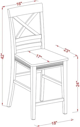 Miniatura 3 de East West Furniture AMQU3-BCH-W - Juego de cocina antiguo de 3 piezas que contiene una mesa redonda con pedestal y 2 sillas de comedor, 36 x 36