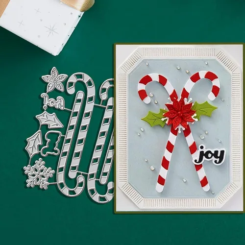 Miniatura 8 de Lapoo Troquel de corte de metal de Navidad para álbumes de recortes, fondos 3D, troqueles de corte de marco, decoración de álbum de bricolaje