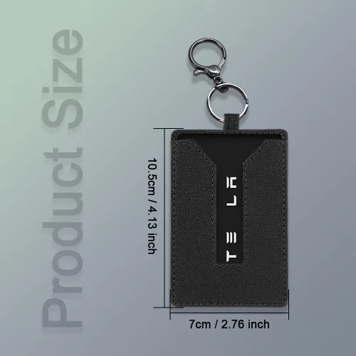 Miniatura 2 de Tarjetero de cuero genuino con llavero, funda protectora antiarañazos compatible con el modelo 3 Y