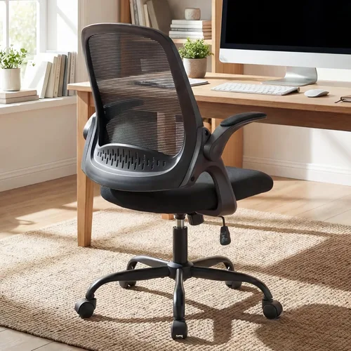Miniatura 11 de NEO CHAIR Silla de oficina para videojuegos, silla ergonómica de malla con brazos abatibles, cómodo soporte lumbar, altura ajustable, ruedas Todo