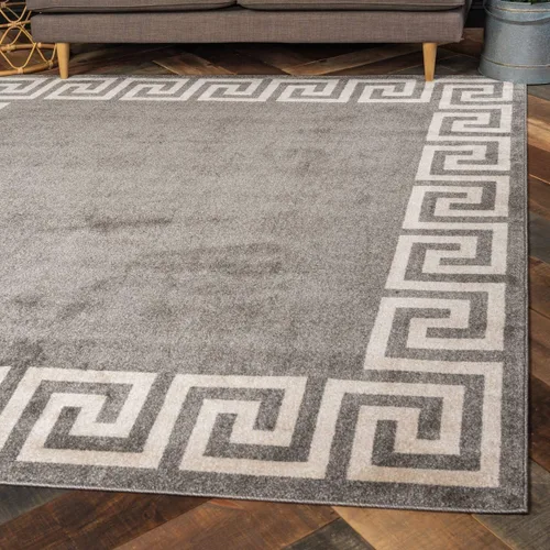 Miniatura 22 de Unique Loom Athens Collection - Alfombra clásica geométrica con diseño de borde moderno, 2 x 3 pies, color carbón/beige