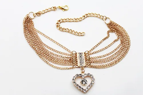 Miniatura 7 de TFJ - Pulsera de joyería de moda occidental para mujer, cadena de metal dorado, cuentas de amor, plata