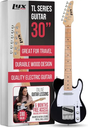 Miniatura 12 de LyxPro Guitarra eléctrica de 30 pulgadas, serie TL, cuerpo de madera de Paulownia de tamaño completo, golpeador de 3 capas, cuello en forma de C