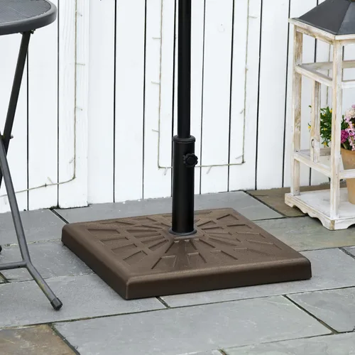 Miniatura 11 de Outsunny Base de resina para sombrilla de patio de 42 libras, soporte cuadrado de 20 pulgadas para postes de sombrilla de 1.26 pulgadas, 1.5