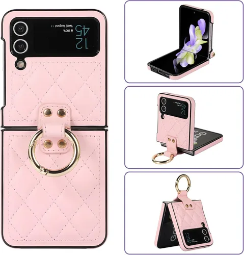 Miniatura 8 de XIZYO Funda para Samsung Galaxy Z Flip 3, bonita funda de cuero con tarjetero y funda cruzada para mujeres y niñas, correa para la muñeca, bloqueo