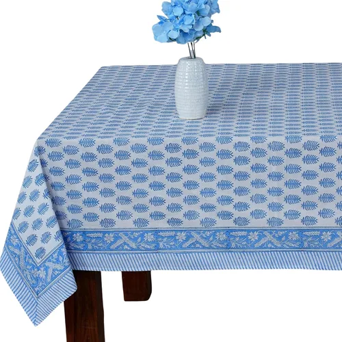 Miniatura 14 de Ridhi Mantel rectangular de algodón con estampado de bloque a mano amarillo mostaza, 102 x 48 pulgadas, reutilizable, decorativo para uso diario