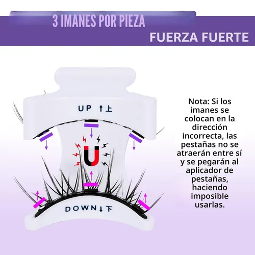 Miniatura 8 de B&Qaugen Pestañas magnéticas reutilizables, pestañas magnéticas de aspecto natural, pestañas postizas con aplicador, fáciles de usar y quitar