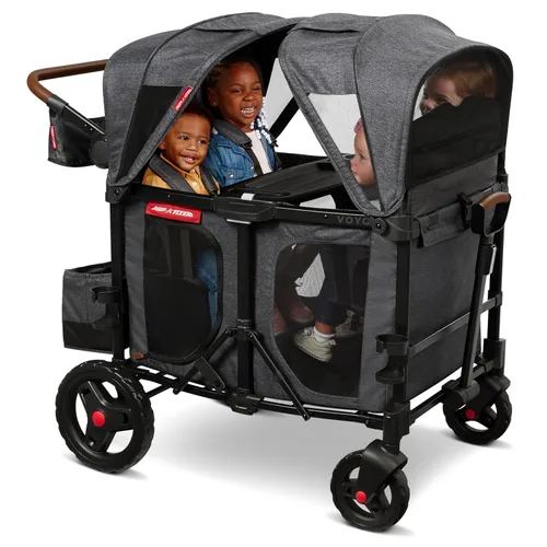 Miniatura 15 de Radio Flyer Voya XT Cochecito Vagón para Bebé – Carrito Rodante de Juego al Aire Libre y Carrito de Playa con Ruedas, Vagón Cochecito Cuádruple