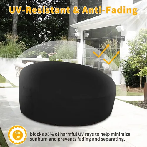 Miniatura 4 de Easy-Going Funda para día de patio resistente de 600D para exteriores, redonda de 75 pulgadas, con resistencia a rayos UV, funda para sofá de patio