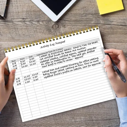 Miniatura 7 de Getvow Cuaderno de Registro de Actividades - Libro de Registro de Actividades en Espiral para Trabajo de Negocios, Cuaderno de Lista de Tareas