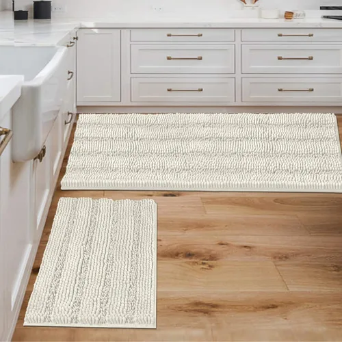Miniatura 76 de H.VERSAILTEX - Alfombras de baño, juego de 2 piezas, alfombra de contorno para baño, juego de alfombras para inodoro, alfombra antideslizante