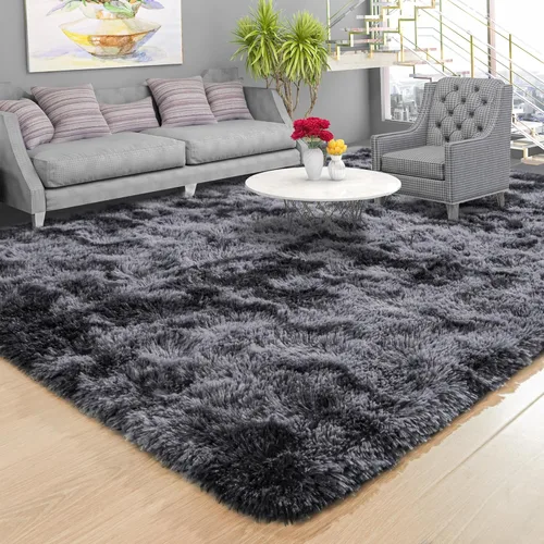 Miniatura 54 de Foxmas - Alfombra para centro de habitación, esponjosa y ultrasuave, para dormitorio, habitación de los niños, habitación del bebé, afelpada, Azul