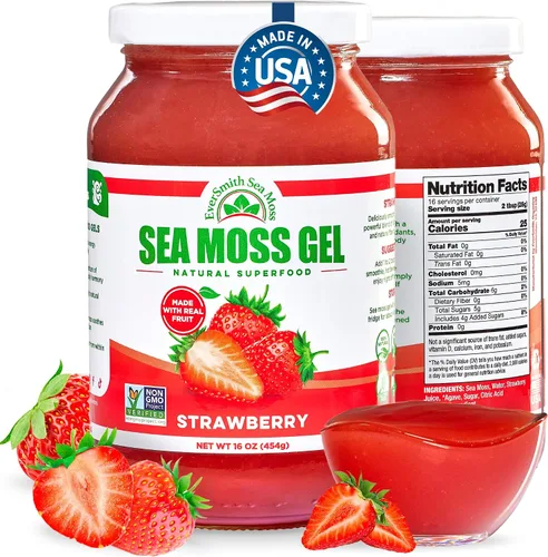 Miniatura 11 de Gel orgánico de musgo de mar (8 sabores) – 16 onzas – fruta real – musgo de mar silvestre