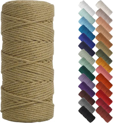 Miniatura 119 de NOANTA - Cuerda de macramé color beige natural, 1/8 pulgadas (3 mm) x 109 yardas (100 metros), cuerda de algodón colorido para colgar en la pared