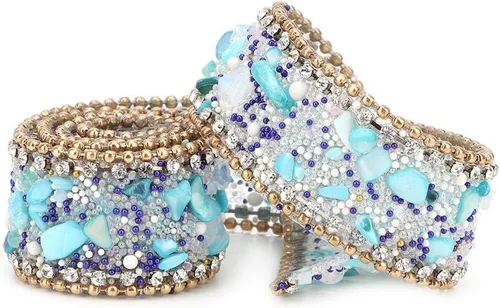 Miniatura 6 de Cinta autoadhesiva con diamantes de imitación de cristal, cadena de cuentas de 16.4 pulgadas para decoración de vestidos de boda, fiesta