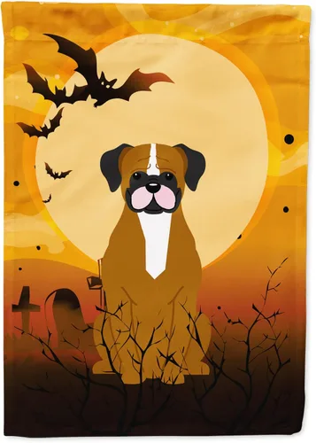 Miniatura 123 de Caroline's Treasures BB4307GF - Bandera de Halloween Airedale para jardín, bandera decorativa para patio exterior, obras de arte de patio, macizos