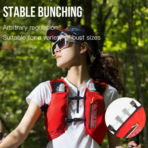 Miniatura 4 de AONIJIE Chaleco de mochila de hidratación para correr, 12L, de alta capacidad, ligero, para senderismo, camping, escalada