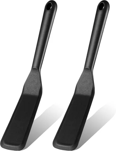 Zopeal 2 Piezas Espátula para Crepes de Silicona Estrecha y Larga, Volteador Resistente al Calor para Cocinar, Espátula para Tortitas Antiadherente