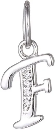 Miniatura 9 de Adabele Auténtica plata de ley brillante A-Z 26 letras pequeñas del alfabeto con circonita cúbica, colgante de diamantes de imitación resistente al