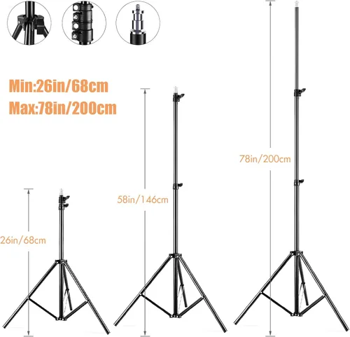 Miniatura 3 de Andoer Softbox - Kit de iluminación para fotografía, equipo de estudio profesional con caja de luz de 20 x 28 pulgadas, bombilla de temperatura 3