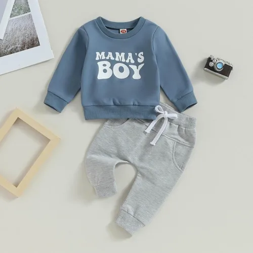 Miniatura 2 de Conjunto de sudadera con letras y pantalones deportivos para bebé recién nacido, para otoño e invierno