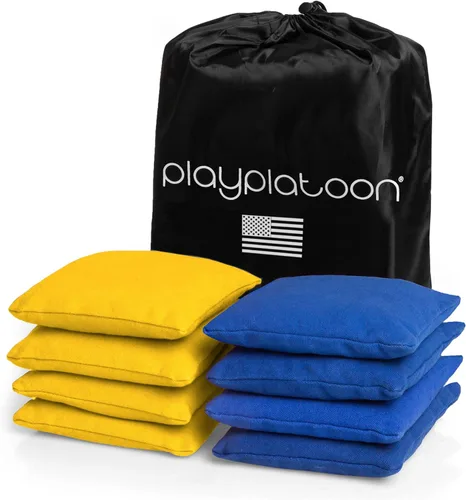 Miniatura 20 de Play Platoon Bolsas de Cornhole Resistentes a la Intemperie - Juego de 8 Bolsas de Frijoles Reglamentarias para Lanzar - Tamaño y Peso Profesional