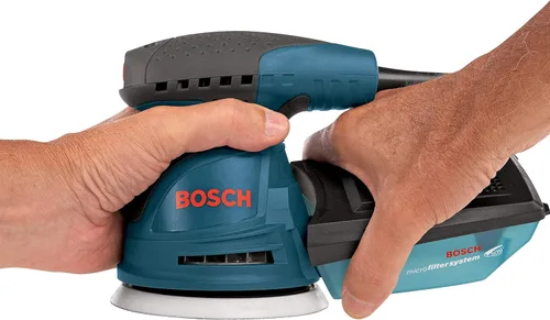 Miniatura 7 de BOSCH ROS20VSC lijadora palmar 2.5 Amp 5 pulgadas con cable, lijadora orbital aleatoria de velocidad variable, kit pulidor con colector de polvo