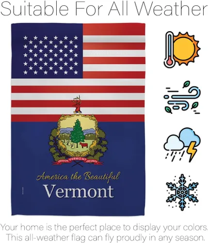 Miniatura 6 de Americana Home & Garden US Vermont House Flag Set Americana States American Territories Republic Country Particular Area Decoration Banner Small