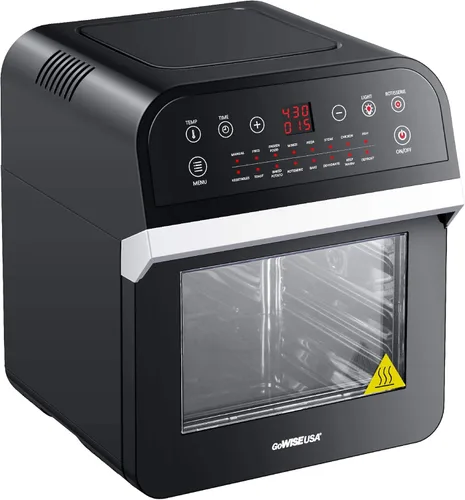 Miniatura 2 de GoWISE USA GW44800-O Freidora de aire eléctrica de lujo de 12.7 cuartos de galón, 15 en 1, con asador y deshidratador + 50 recetas QT, negro/plata