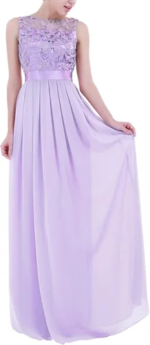 Miniatura 2 de Hularka Vestido largo de gasa de encaje floral para mujer
