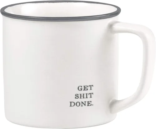 Miniatura 15 de Santa Barbara Design Studio Tazas de café en blanco y negro con diseños cara a cara, taza de gres, 16 onzas, Anti-Social