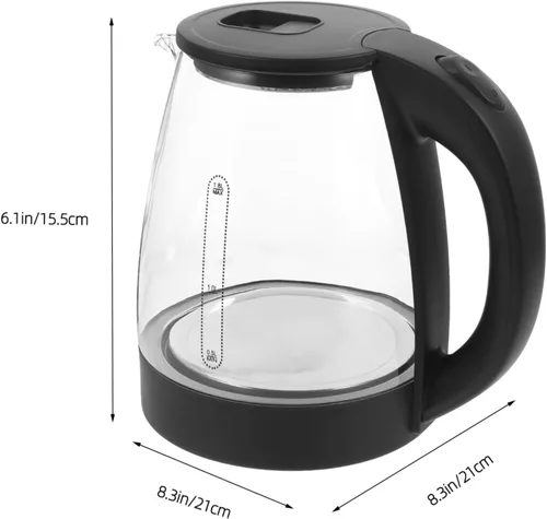 Miniatura 9 de Mikinona Hervidor de agua eléctrico de gran capacidad, caldera de apagado automático, cuerpo de borosilicato alto, caldera multifuncional