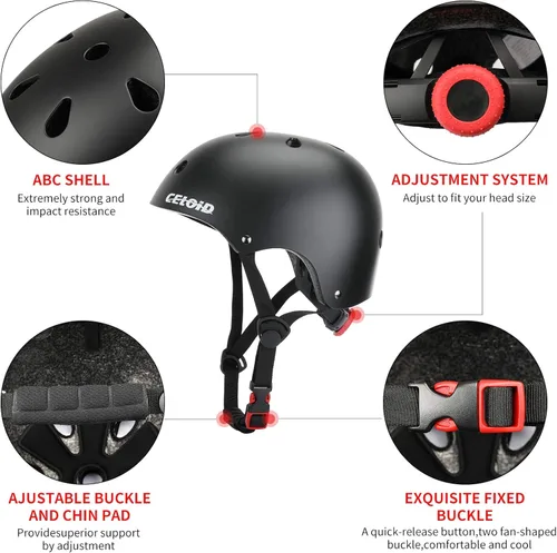 Miniatura 3 de Juego de almohadillas para casco de bicicleta y patineta para niños, equipo de protección para niños pequeños, rodilleras y coderas para niños