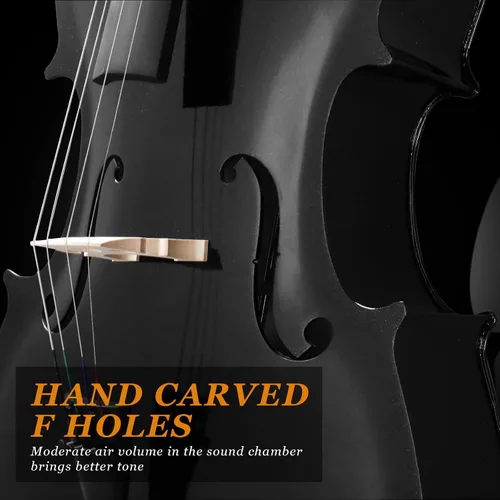 Miniatura 3 de Ktaxon Violonchelo 3/4, juego de violonchelo acústico para principiantes con bolsa portátil, arco, colofonia, puente, instrumentos musicales de Negro