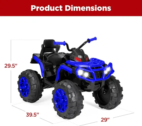 Miniatura 6 de Best Choice Products ATV eléctrico de 12 V para niños, juguete de 4 ruedas con audio Bluetooth, velocidad máxima de 3.7 mph, neumáticos con pisadas