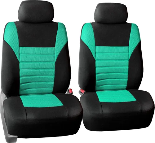 Miniatura 15 de TLH - Fundas de asiento automotrices de malla de aire 3D, solo para asientos delanteros, compatibles con bolsa de aire, ajuste universal para Gris