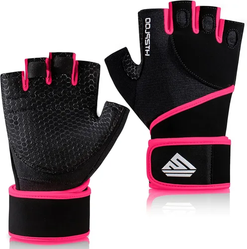Miniatura 11 de Guantes de Entrenamiento Guantes de Gimnasio Guantes de Levantamiento de Pesas para Hombres y Mujeres con Almohadilla Completa en la Palma, Soporte