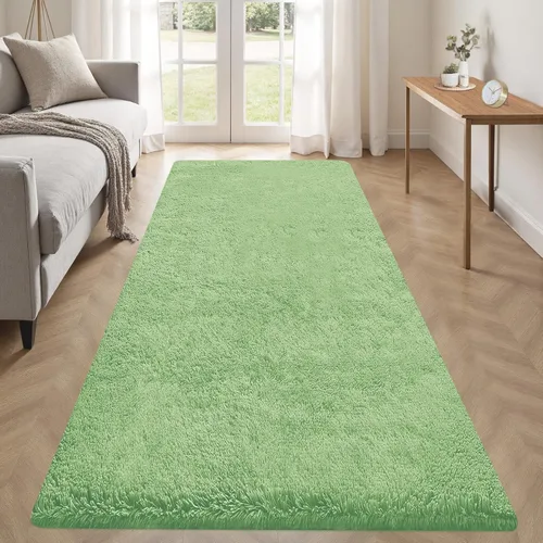 Miniatura 35 de Alfombra de pasillo 2x6 para dormitorio: Alfombras suaves de pelo largo lavables, pequeña alfombra de interior de felpa difusa para pasillo, junto a