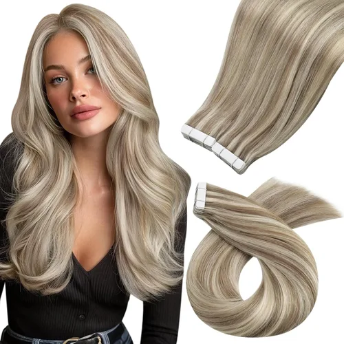 Miniatura 47 de Moresoo Extensiones de cabello humano real con cinta adhesiva, sin costuras, #1 negro azabache, 20 piezas, 1.76 oz (50 g), 24 pulgadas