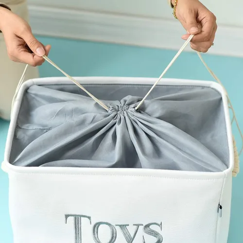 Miniatura 8 de Almacenamiento de juguetes para niños, caja de juguetes ligera y plegable, organizador de almacenamiento de juguetes con asa, cestas