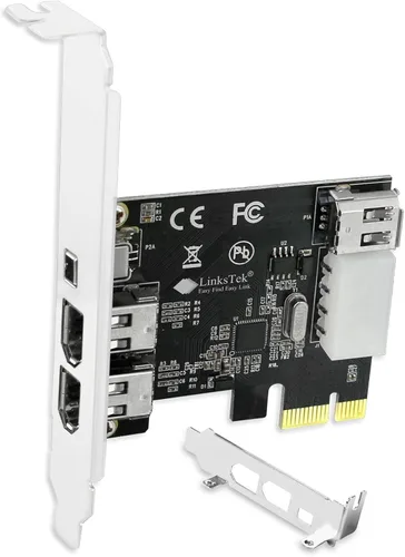 Miniatura 9 de Tarjeta PCIE 1394A Firewire 400 de 4 puertos para Windows OS y PC MAC OS, TI TSB43AB23, 3 x 6 pines y 1 interfaz 1394A de 4 pines, con cables de 4