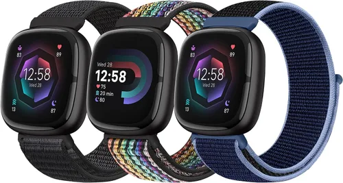 Miniatura 9 de Bcuckood Correa de nailon compatible con Fitbit Sense 2/Fitbit Sense/Fitbit Versa 4/Fitbit Versa 3 Bandas, para mujeres y hombres, correa de nailon