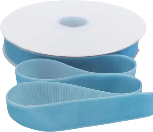 Abbaoww Cinta de terciopelo azul bebé vintage de 11 yardas de 5/8 pulgadas de ancho para boda, árbol de Navidad, corona, envoltura de regalos, ramos
